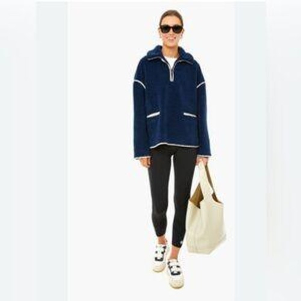 Tuckernuck Navy Half-Zip Pullover Sweatshirt with White Trim